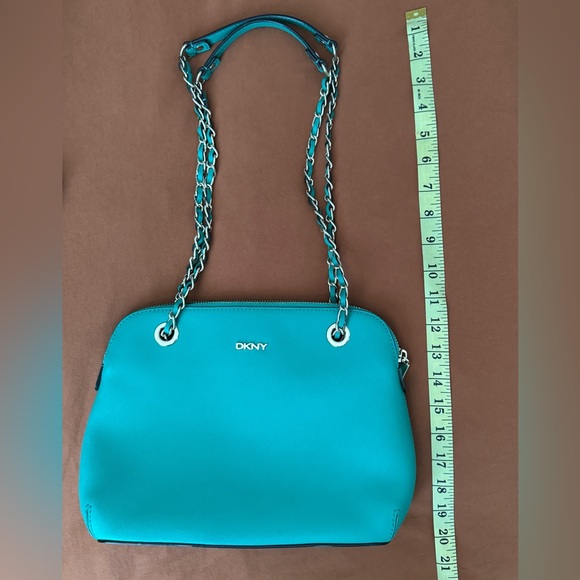 DKNY Green Leather dome Shoulder/Crossbody - Picture 6 of 8